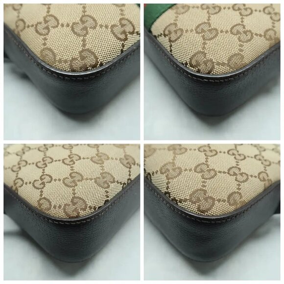 GUCCI Webby Bee Brown Cloth Shoulder Bag 659-022825 - Picture 6 of 11